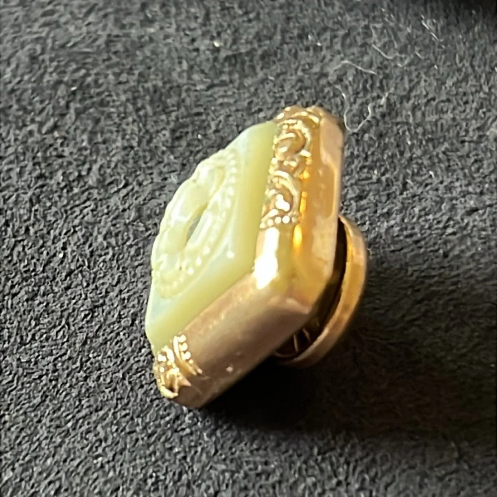 Antique ACME rose gold tone mother of pearl cuff links